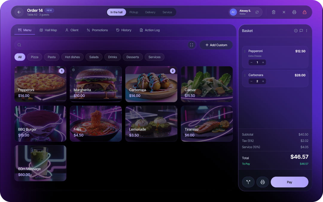 Order interface
